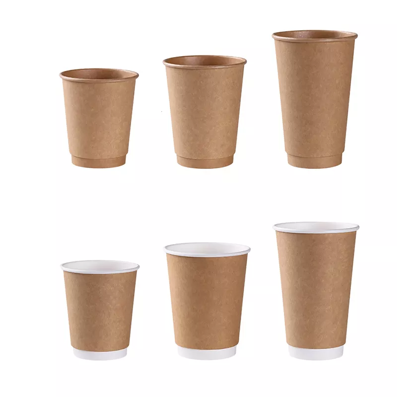 1000 pcs 12oz Paper Hot Cups Disposable Brown Paper Coffee/Cold Drinks Cups