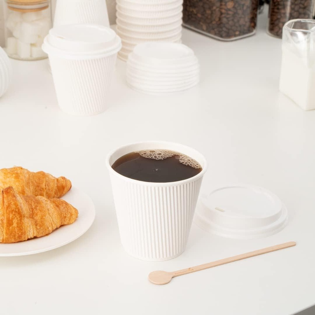 100 White 12OZ Ripple Hot Drink Paper Cups