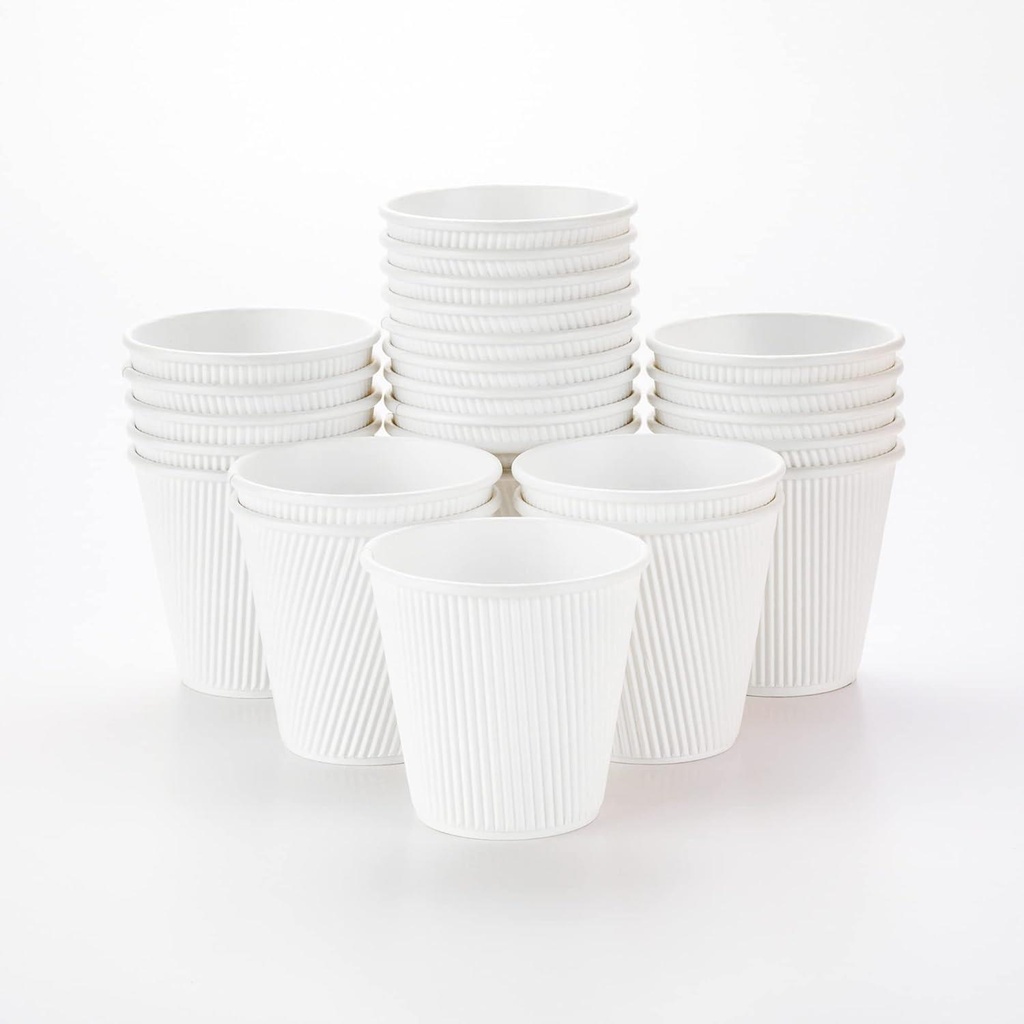 100 White 12OZ Ripple Hot Drink Paper Cups