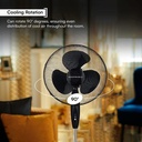 10 x MantraRaj Black Pedestal Standing Floor Fan 16 Inch 3 Speed Settings Safety Mesh Grill Oscillating Pedestal Fan Adjustable Height Tilting Head Standing Fan Ideal for Home Office Air Cooling Fan (10)