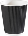 100 X 4OZ BLACK RIPPLE WALL PAPER CUP DISPOSABLE KRAFT 3 PLY