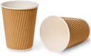 100 X 4OZ RIPPLE WALL PAPER CUP DISPOSABLE KRAFT 3 PLY