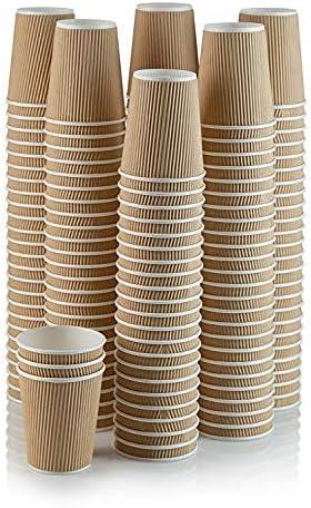 1000 X 4OZ RIPPLE WALL PAPER CUP DISPOSABLE KRAFT 3 PLY