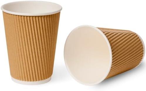1000 X 4OZ RIPPLE WALL PAPER CUP DISPOSABLE KRAFT 3 PLY