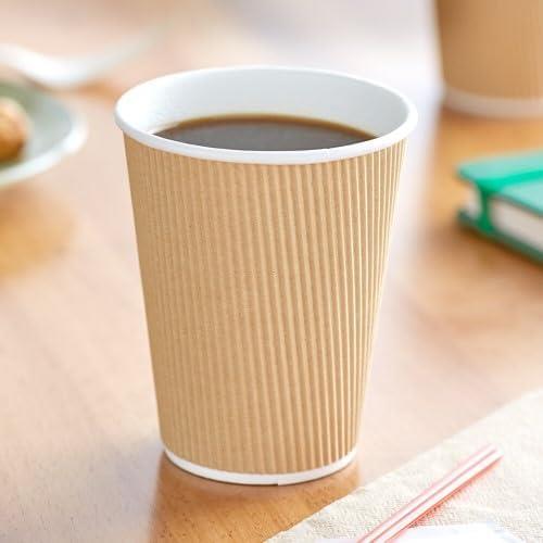 1000 X 4OZ RIPPLE WALL PAPER CUP DISPOSABLE KRAFT 3 PLY