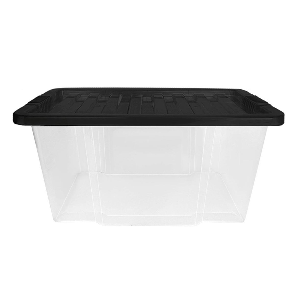 1 x 14 Litre Storage Box Small + Black Lid