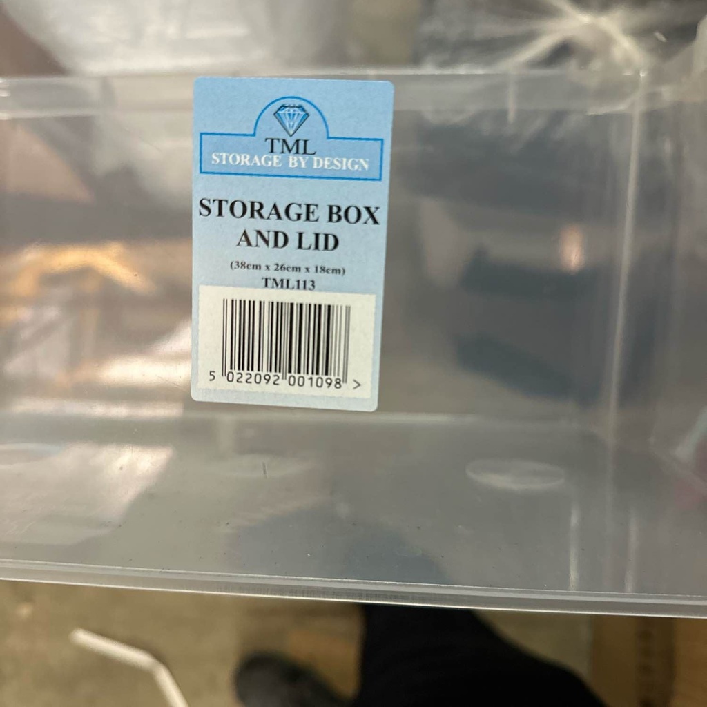 1 x 14 Litre Storage Box Small + Black Lid