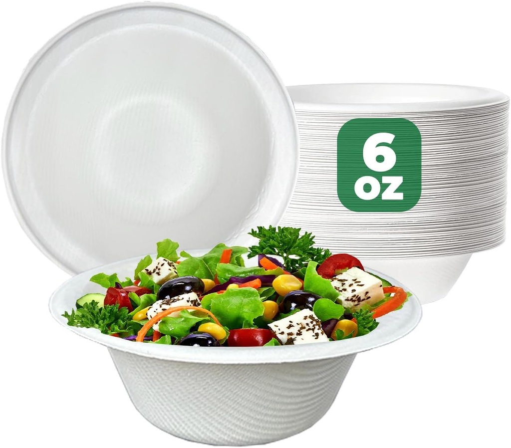 100 X 6oz 180ml Bowl   Bagasse