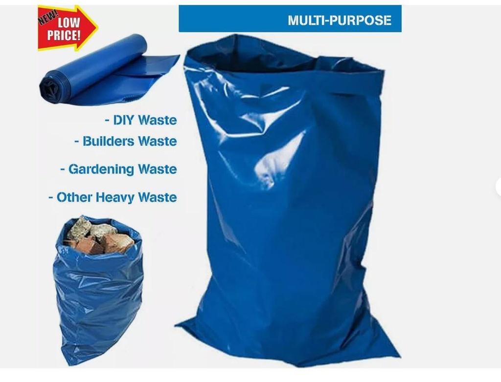 1 X Rubble bags | Rolls of 5 | Heavy Duty Best for Construction & Industrial use