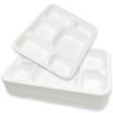 100 X 6 Compartment Rectangle Bagasse Plates