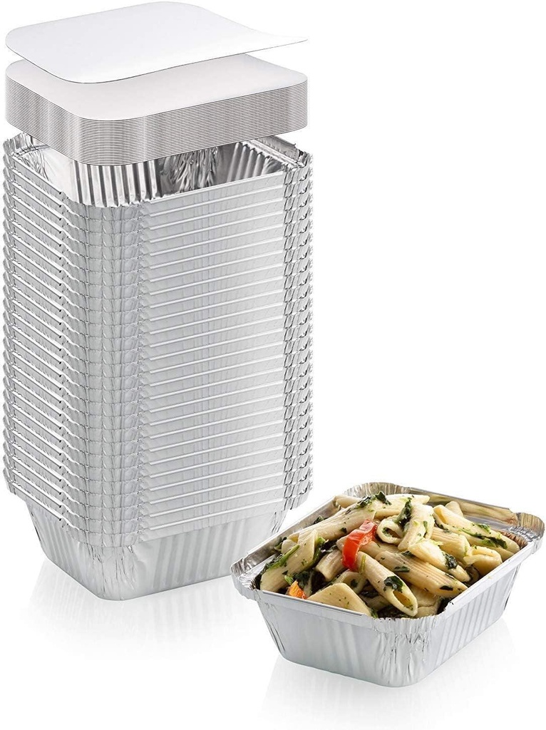 100 X 16Oz No.2 Aluminium Foil Container With Lid