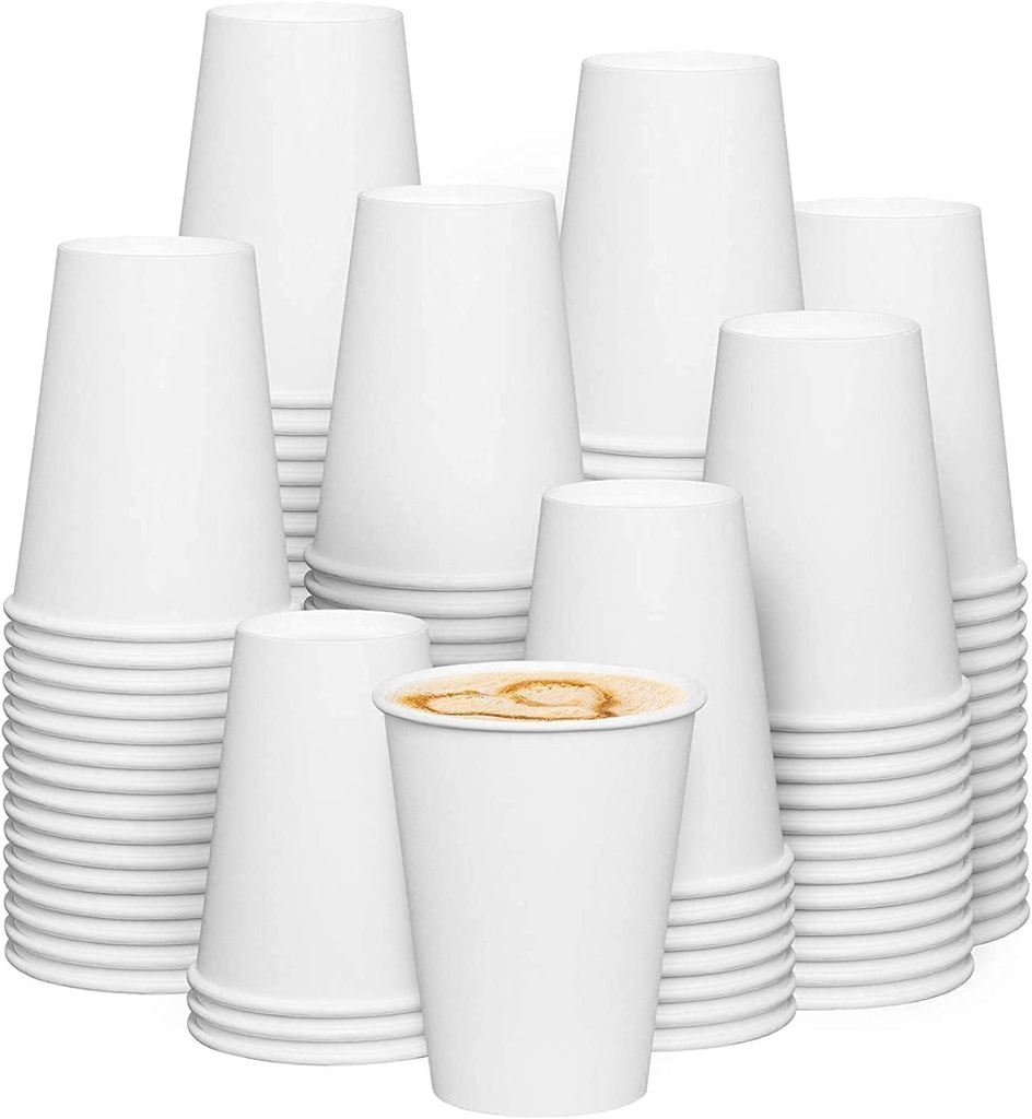 1000 X 8oz White Single Wall Cups