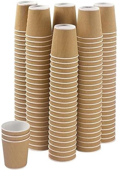 1000 X 4oz Kraft Ripple Wall Coffee Cups