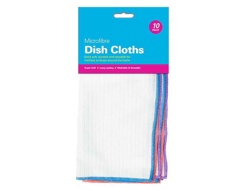 10 pk MICROFIBRE CLEANING CLOTHS Kitchen Clean Dish Tea Towels Drying Home