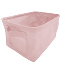 1 x Foldable Canvas Storage Box Collapsible  - 28cm x 17.5cm x 15cm-Blush-Pink