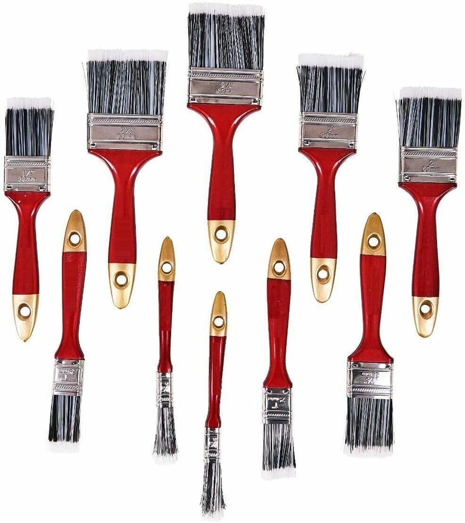 10 Pack Paint Brush Fine Brushes DIY Set  -  (1/2" 1" 1.5" 2" 2.5")