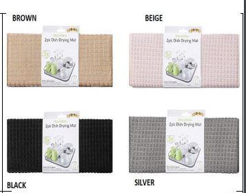 2PK DISH DRYING MAT Microfibre material -  47x42 cm X 1 Random