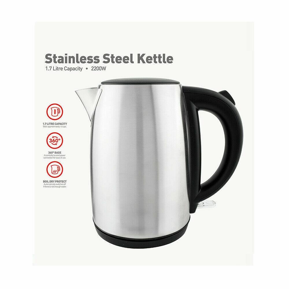 1.7 Litre - Stainless Steel - Kettle - Swivel Cordless - 2kw