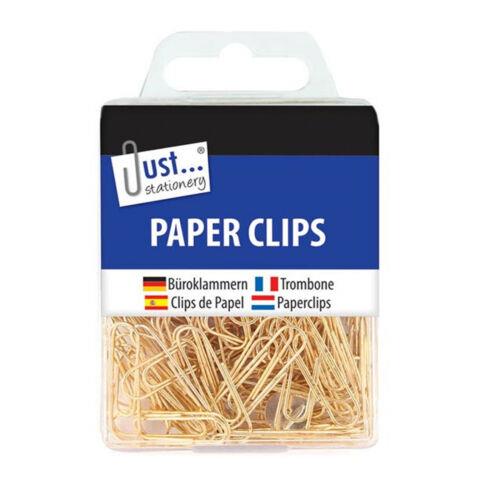 100 Stationery Office School Clips - Gold