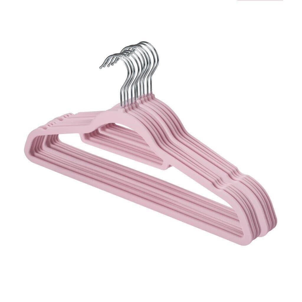 10 PK VELVET HANGER BABY PINK