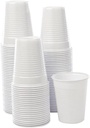 100pc White Plastic Cups - 7oz Disposable Cup 180Cc