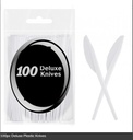 100pc Deluxe Plastic Knives & Forks For Party Tableware, Picnic, Wedding Cutlery