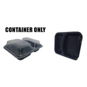 100pc Pp 2 Section Black Burger Boxes 17G - CONTAINER ONLY