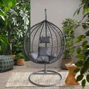 1 Seater Egg Chair Hammock - Grey with Grey Cushions