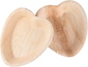 100 pcs    7'' Palm Leaf Plate heart shape - 100 pcs