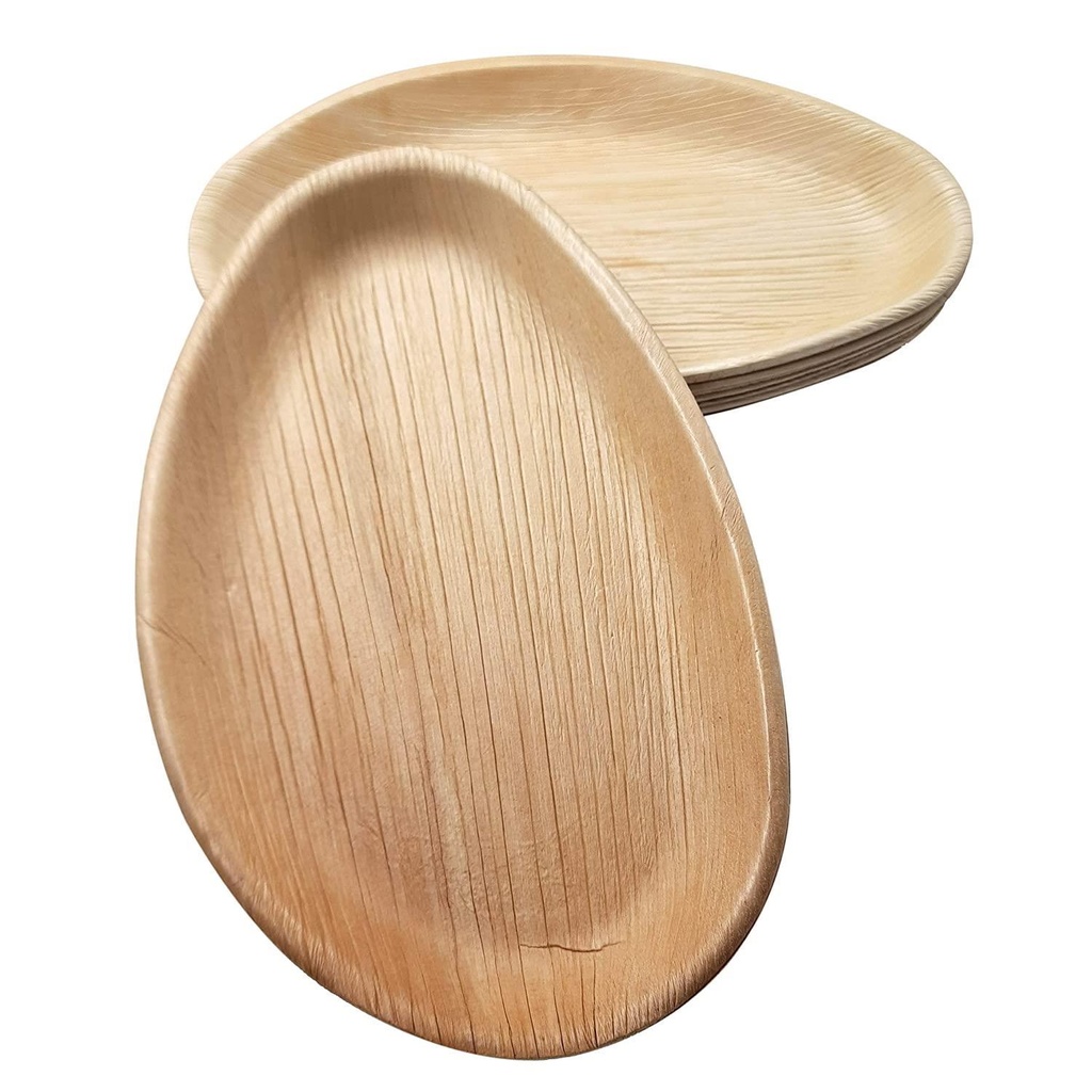 10'' Palm Leaf Plate Plates 10x6 Inch Oval