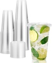 100 x 591ML/20oz with Clear Flat Lid for Smoothie Cup PET (98mm)