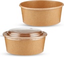 10 PACK Salad bowl Brown 700 ML with Lids
