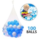 100 balls 6cm Soft Balls - White/Blue