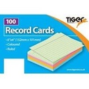 100  RECORD CARD Plain 6x4" 152x101mm