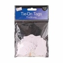 100 Pre Strung White Tags 25x39mm